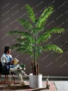 Fleurs décoratives areca palmier arbre imitatif plante verte bionique faux arbres salon intérieur paysage décoration