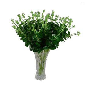 Decoratieve bloemen Aankomst 5 -stks/perceel 40 cm Real Touch Green Eucalyptus Leaf Plastic kunstmatige bloemplanten Bouquet Party Favor huistafel