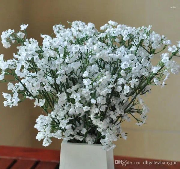 Fleurs décoratives Arrivée tissu gypsophile Baby Breath Artificial Silk for Home Living Wedding Decoration Supplies 100pcs