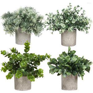 Decoratieve bloemen kunstmatige neppot ornamenten plastic mos groene bladeren simulatie bonsai plant voor binnenhuis tafel decor