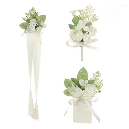 Flores decorativas Pin de flores artificiales Muñeca con artificial para damas de honor y boda 95