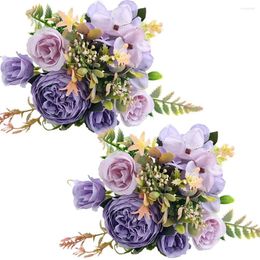 Flores decorativas artificiales, 2 uds., ramo de flores de hortensia de seda de peonía, centros de mesa para decoración de habitación, escritorio