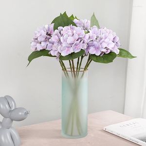 Decoratieve bloemen Kunstmatig 3D -printen Plastic Hydrangea Wedding Bridal Holding Home Living Room Tuin Wit roze Hydrangeas Decoratie