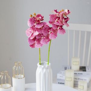 Flores decorativas Cinta 3D artificial Orquídea Phalaenopsis Floreros de plantas falsas de mariposa de alta calidad para la decoración del festival del hogar de la boda