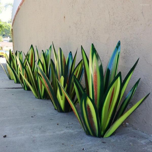 Fleurs décoratives Artificielle Agave Métal Plante Exquis Non-fading Multicolore Art Tequila Cactus Sculpture Décoration Pour Jardin