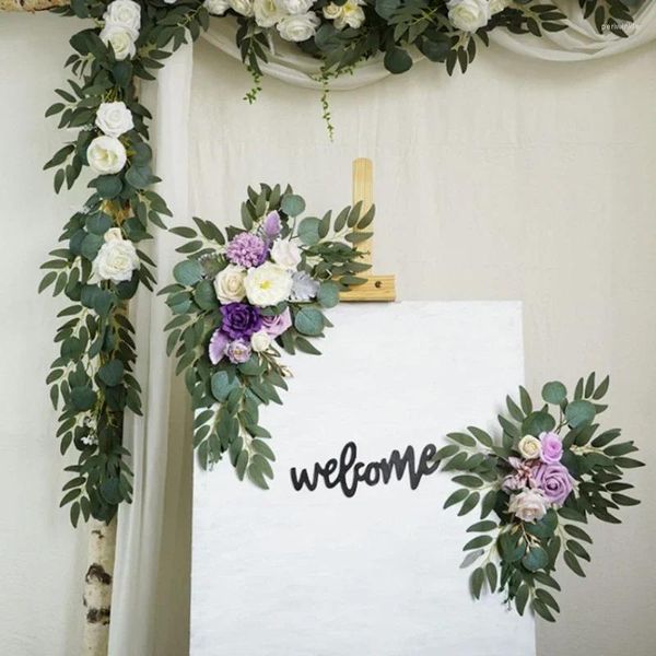 Flores decorativas arco artificial flor suministros de boda de 2 piezas decoración de etiqueta colgante actividad al aire libre agua