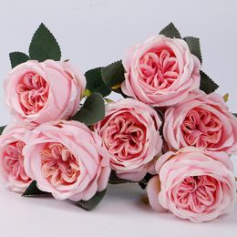 Fleurs décoratives Artificielle Austin Soie Rose Simulation Mariage Mariée Main Bouquet Maison Chambre Jardin Bureau Arrangement De Fleurs Décoration