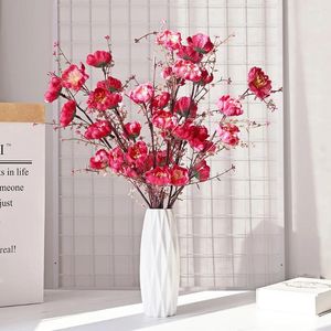 Bouquet de fleurs décoratives en mousse d'azalée artificielle, 5 pièces, papillon blanc pour décoration de mariage à domicile, Table bohème assortie