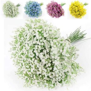 Decoratieve Bloemen Kunstmatige Baby Adem Witte Gypsophila Boeketten 18 Stuks Real Touch Voor Bruiloft Feest Woondecoratie