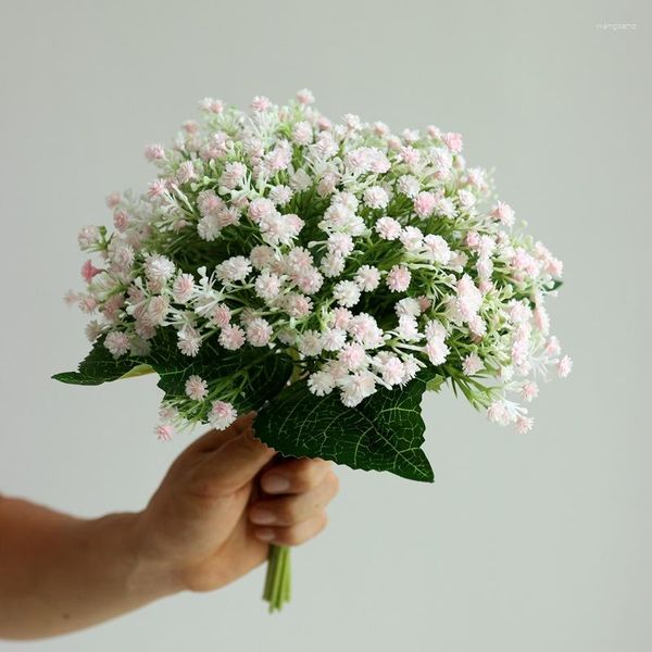 Fleurs décoratives artificielles souffle de bébé Bouquet gypsophile en plastique fausse fleur mariée tenant une fête de mariage événement décor à la maison