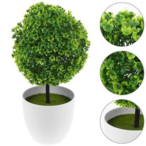 Decoratieve Bloemen Kunstmatige Bal Vormsnoei Buxus Ingemaakte Nep Ballen Bonsai Decor Groen Pot Groen Imitatie Buiten Bomen Kunststof