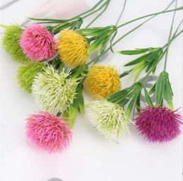 Fleurs décoratives Boules artificielles chrysanthemums oignons ou oursins Plantes de fausses plantes aquatiques de mariage et de mobilier de maison