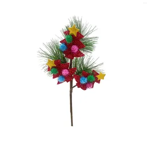Decoratieve bloemen Kunstmatige bessen dennencegel naalden simulatie poinsettia takken nep planten stekken ornamenten voor kerstdecor