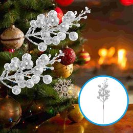 Fleurs décoratives artificielles tiges de baies artificielles fausse branche pour décorations de Noël en plein air décorations de couronnes