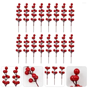 Fleurs décoratives artificielles tiges de baies simulation de la maison de fourche rouge