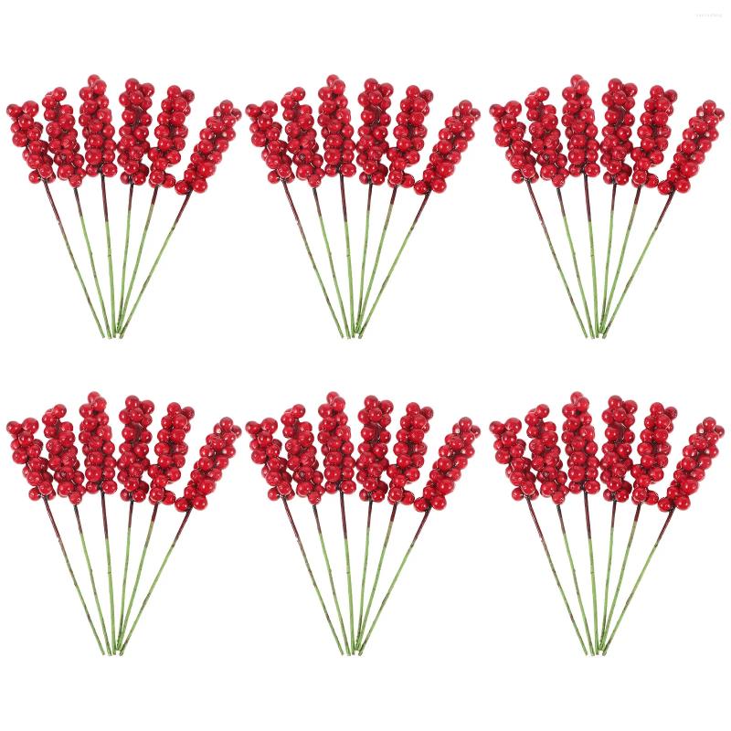 Decorative Flowers Artificial Berry Stems Christmas Tree Decorations Branches Simulation Berries Fake DIY Garland