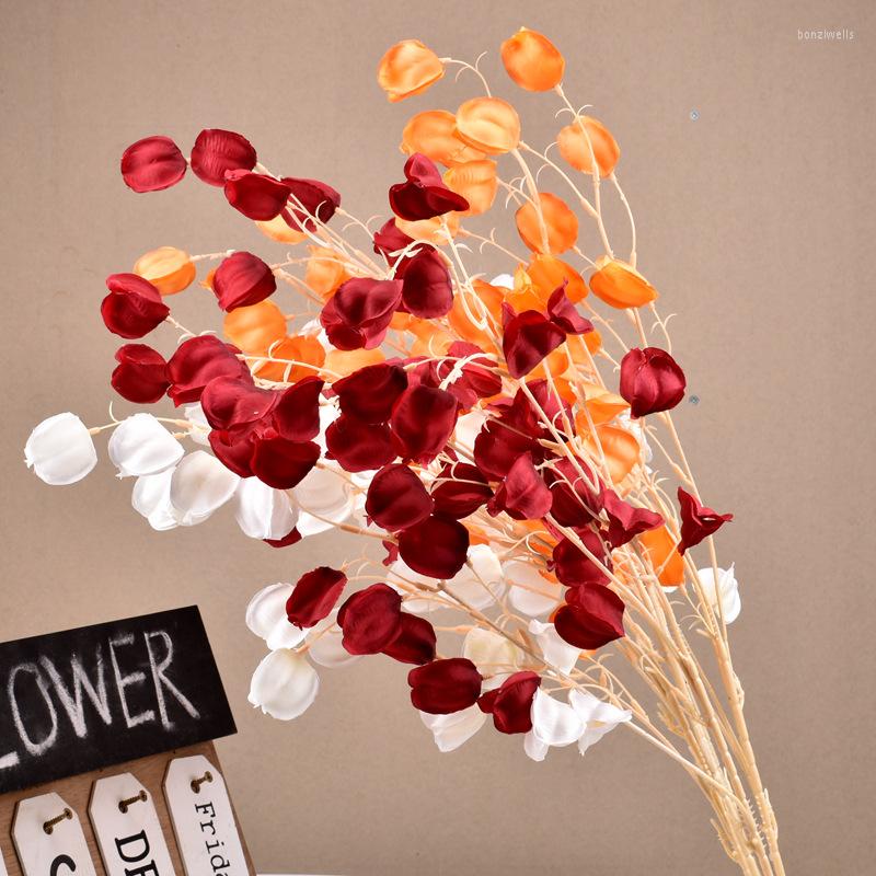 Decorative Flowers Artificial Big Cape Gooseberry Plants DIY Flower Arrangement Wedding Home Shop Decoration