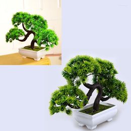 Decoratieve Bloemen Kunst Bonsai Plastic Plant Ingemaakte Ornamenten Simulatie Nep Welkom Grenen Bloempot Voor Party Home Office Desk Decor