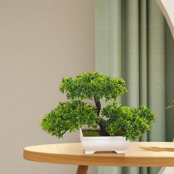 Fleurs décoratives bonsaï artificiel, jardin Zen, plantes en Pot de bienvenue, décor