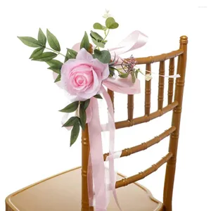 Fleurs décoratives bouquet artificiel faux pour chaise à la maison décoration de mariage intérieur