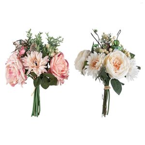 Decoratieve bloemen kunstmatige boeket bruiloftdecoratie zijden simulatie voor centerpieces po rops party tafelblad