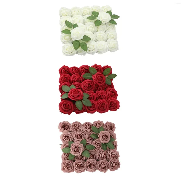 Coffret de fleurs décoratives artificielles, décoration de mariage à faire soi-même, fausses roses réalistes pour fête de noël, fête prénatale, saint-valentin