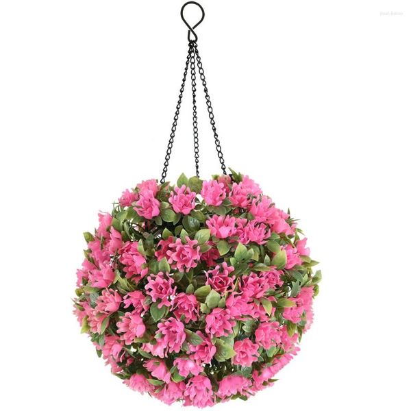 Fleurs décoratives boules de buis artificielles fleur herbe lustre extérieur suspendu lumières solaires alimenté topiaire