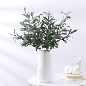 Decoratieve bloemen kunstmatige tak cadeau valse plant groen bladeren brede toepassing duurzaam olijf indoor decor