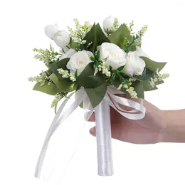Bouquets de fleurs décoratives artificielles pour mariage, Roses élégantes pour décoration d'anniversaire et d'activités de plein air