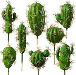 Fleurs décoratives cactus artificiel plantes succulentes plantes mousse simulation de bricolage tropical 8pcs