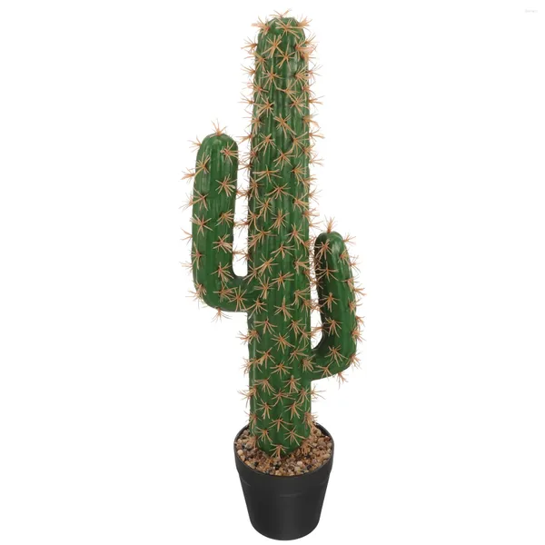 Flores decorativas cactus artificial planta suculenta cactus falso falso con simulación de maceta grande