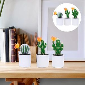 Fleurs décoratives cactus artificiel décoration de table de table fausse mini-succulents modèles plantes figurines bonsaï faux