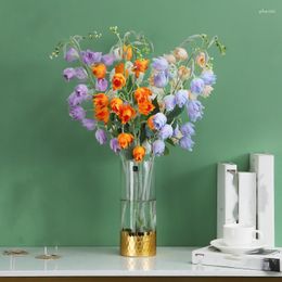 Decoratieve Bloemen Kunstmatige Campanula Vloerbloem Zijde Vaste Plant Gedroogde Bruiloft Meubilair Woonkamer Decoratie