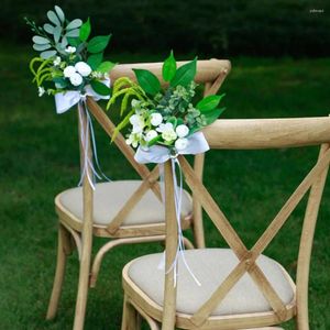Fleurs décoratives chaise artificielle arrière flor