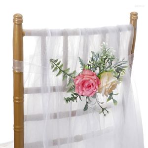 Decoratieve bloemen kunstmatige stoel terug simulatie nepbloem buiten bruiloft landschapsarchitectuur lay -out prop