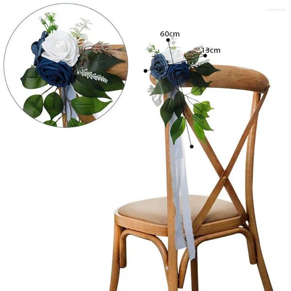 Fleurs décoratives chaise artificielle arrière de fleur de fleur de mariage décorations d'allée arrangement de banc de banc pour décoration florale
