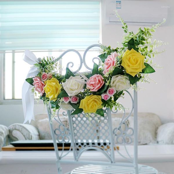 Fleurs décoratives chaise artificielle dos fleur Simulation Mori Roses aquatiques extérieur mariage aménagement paysager accessoires décor à la maison