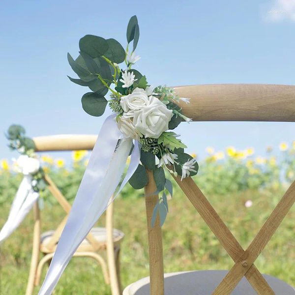 Fleurs décoratives chaise artificielle décoration accessoires pour la maison chambre plante fête faux cadeau de noël centres de table de mariage jardin extérieur