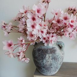 Fleurs décoratives fleur de cerisier artificielle fleur soie Sakura fausse Simulation branche bricolage accessoire pour mariage Festival fête décor à la maison