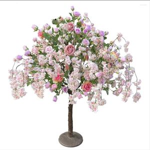 Fleurs décoratives fleur d'arbre de cerise artificielle rose pour El intérieur faux décoration 5ft