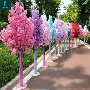 Fleurs décoratives arbre arbre arbre de cerise artificiel Route de colonne romaine pour le mariage des accessoires ouverts à la maison décore 1,5 m 5 pieds hauteur blanc