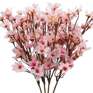 Fleurs décoratives branche de pêche en soie de fleur de cerisier artificielle pour la salle de mariage décoration d'arbre de Table à la maison mur de prune