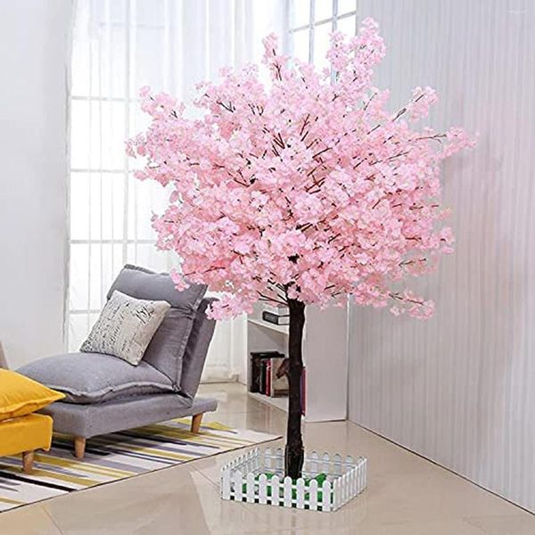 Fleurs décoratives arbres de fleur de cerise artificielle arbre à main arbre rose clair intérieur extérieur du bureau à la maison décor de mariage (5 pieds de haut / 1,5 m)