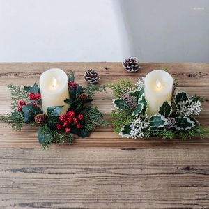 Fleurs décoratives artificielles cerises pince Garland Année ornements de Noël fausses feuilles couronne à la maison décor de mariage