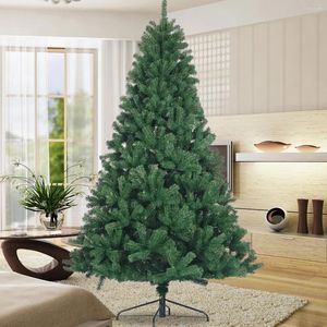 Fleurs décoratives arbre de noël artificiel, épicéa naturel, sapin en PVC, support en métal pliable de 7,5 pieds, vert non éclairé