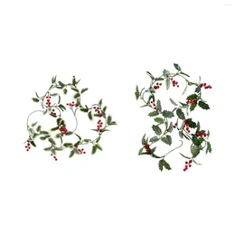 Decoratieve bloemen kunstmatige kerst wijnstok slinger 2m diy rattan voor festival
