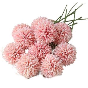 Decoratieve bloemen kunstmatige chrysanthemum ball boeket 10 stcs aanwezig voor belangrijke mensen glorieuze moraal