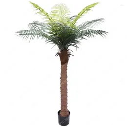 Fleurs décoratives artificielles cocotier palmier fausse plante de simulation bonsaï intérieur tropical vert sol en pot vase décoration de maison