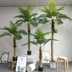 Decoratieve bloemen kunstmatige kokosnoten boom neppalm grote faux tropische zijden zijden bomen voor buitenshuis indoor decor Hawaiiaanse simulatieplant