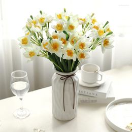 Decoratieve bloemen kunstmatige narcissen narcissus lente bloem nep zijden arrangement voor huis bruiloft tuin slaapkamer decor